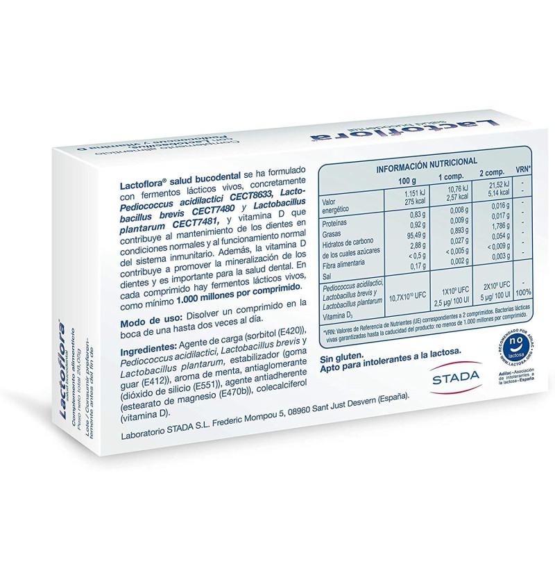 Lactoflora Salud Bucodental (30 Comprimidos Sabor Menta) - Stada
