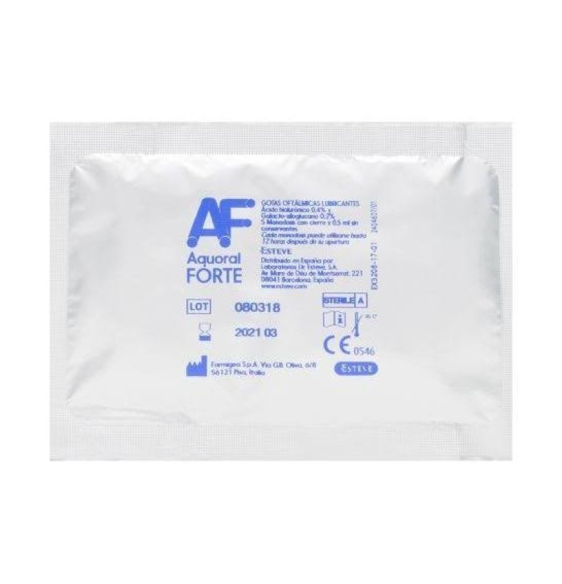Aquoral Forte - Gotas Oftalmicas Lubricantes Esteriles (30 Monodosis 0,5 ml) - Esteve Laboratorios S.a