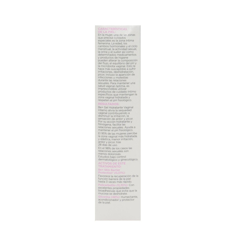 Be+ Lubricante Hidratante Vaginal Intimo Interno (1 Envase 30 Ml)