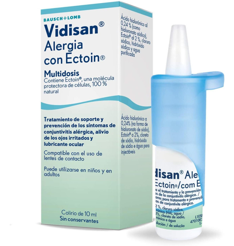 Vidisan Alergia Con Ectoin Colirio Multidosis, 10  ml. - Bausch + Lomb