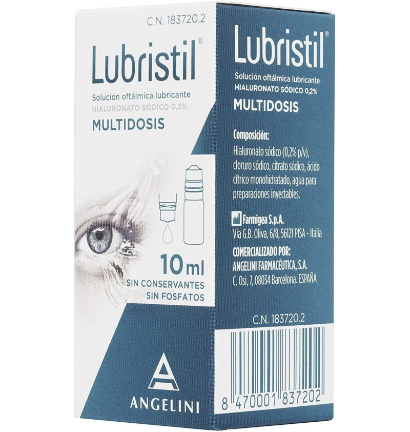 Lubristil Solución Oftalmica Lubricante (1 Envase Multidosis 10 ml) - Farmaceutica Angelini S.a