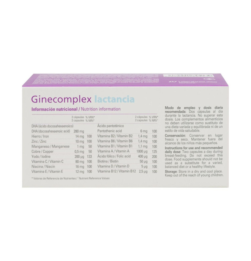 Ginecomplex Lactancia (60 Cápsulas) - Laboratorios Viñas, S.a
