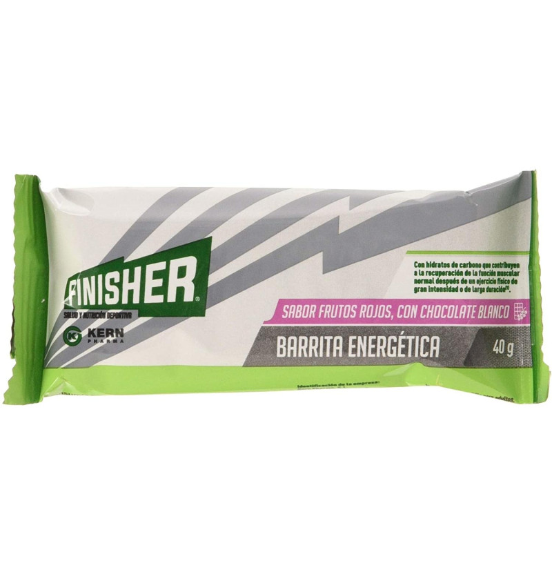 Finisher Barritas Energeticas - Frutos Rojos con Chocolate Blanco (20 Barritas) - Kern Pharma