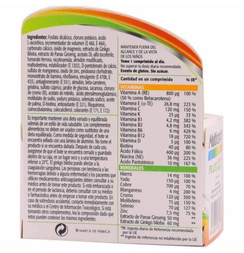 Multicentrum Plus Ginseng y Ginkgo (30 Comprimidos) - Pfizer
