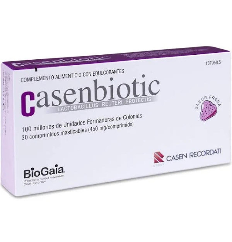 Casenbiotic (30 Comprimidos Sabor Fresa) - Casen Recordati