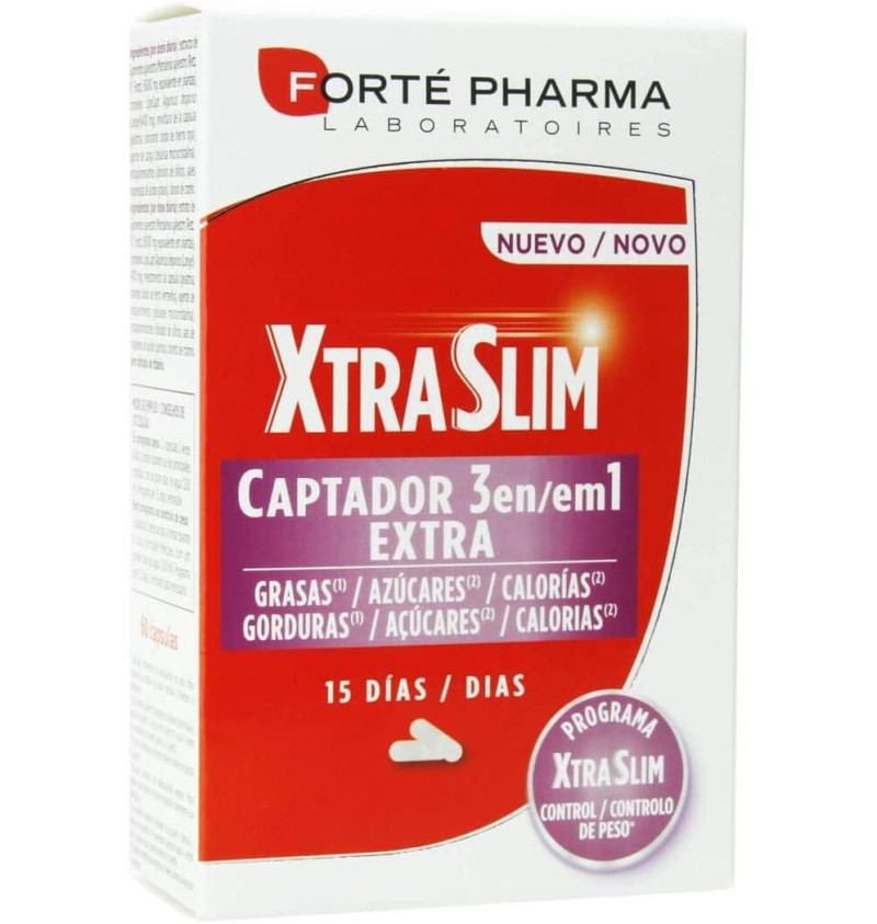 Xtraslim Captador 3 en 1 (60 Cápsulas) - Forté Pharma