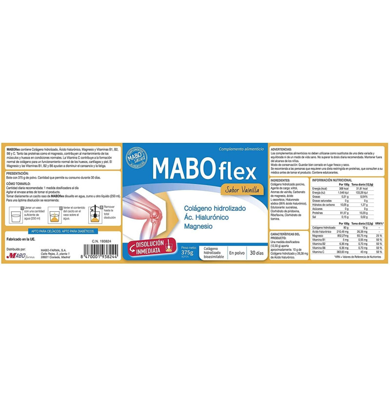 Maboflex (1 Envase 375 G Sabor Vainilla)