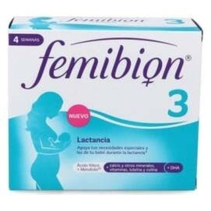 Femibion 3 Multivitaminas Mujer Lactancia con Ácido Fólico 28caps + 28comp - Sin Marca