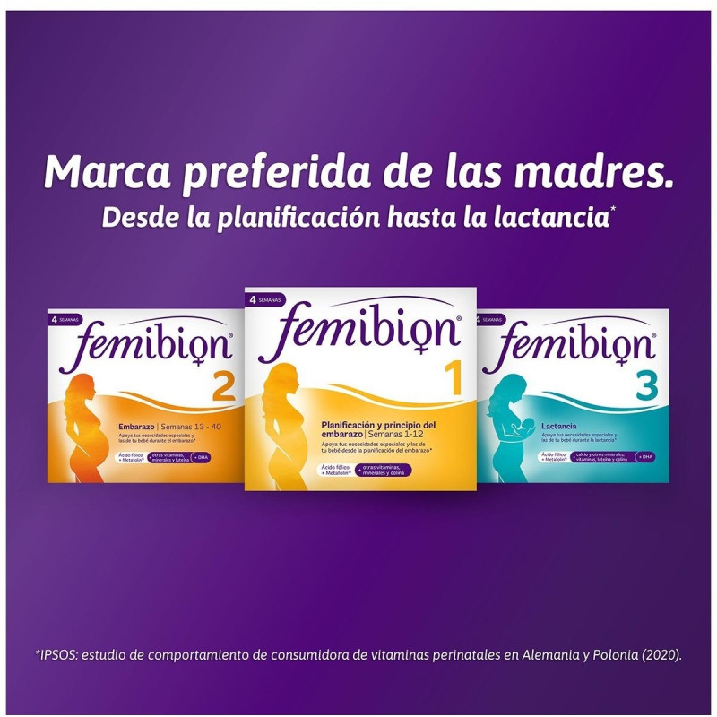 Femibion 3 Multivitaminas Mujer Lactancia con Ácido Fólico 28caps + 28comp - Sin Marca