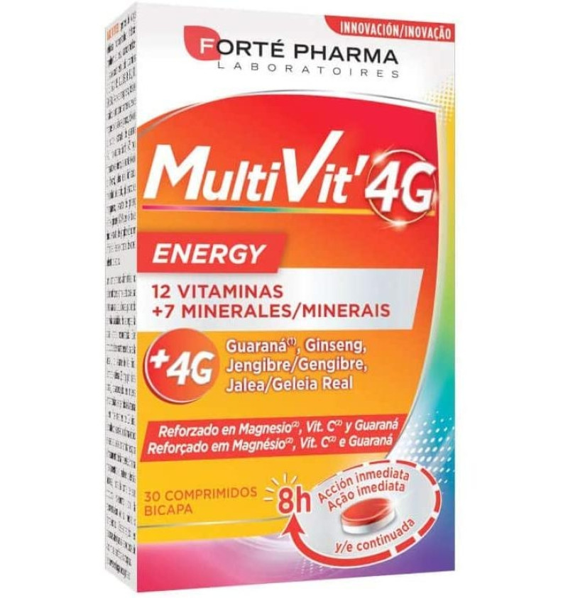 Multivit 4g Energy (30 Comprimidos) - Forté Pharma