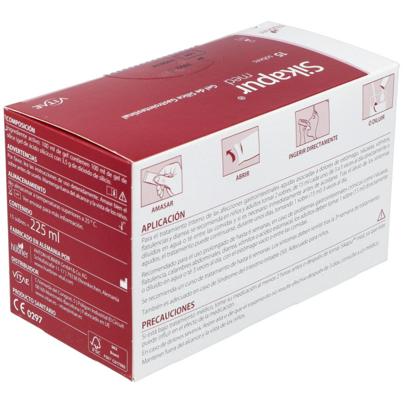 Sikapur Med Gel de Sílice Gastrointestinal 15 Sticks - Vitae