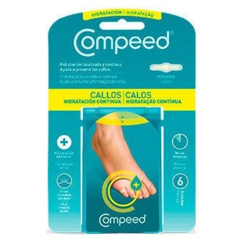Callos Hidratación Continua Medianos, 6 Uds - Compeed