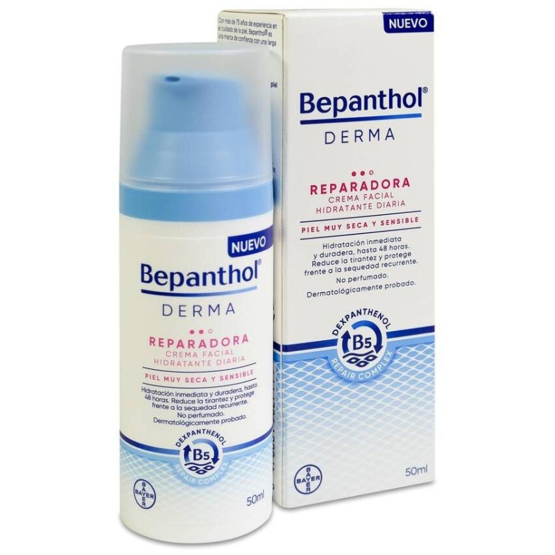 Derma Crema Facial Hidratante Diaria Reparadora 50 ml - Bepanthol