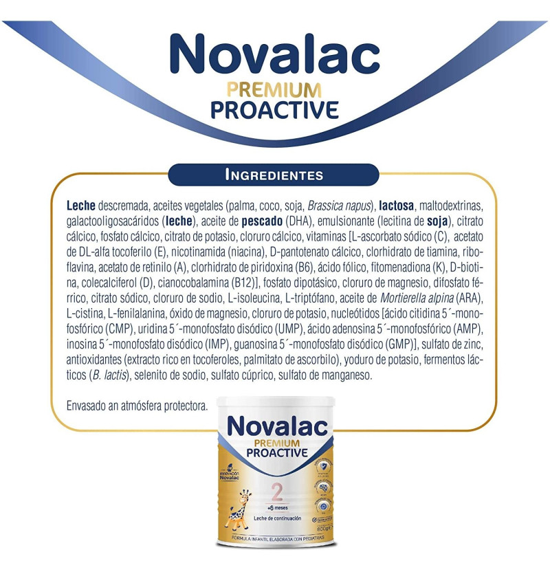 Novalac Premium Proactive 2 (1 Envase 800 G) - Menarini
