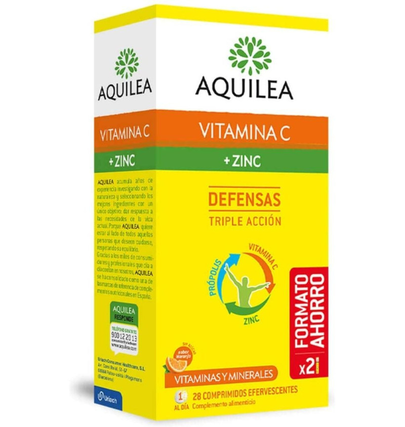 Aquilea Vitamina C + Zinc (28 Comprimidos Efervescentes) - Uriach-aquilea Otc S.l