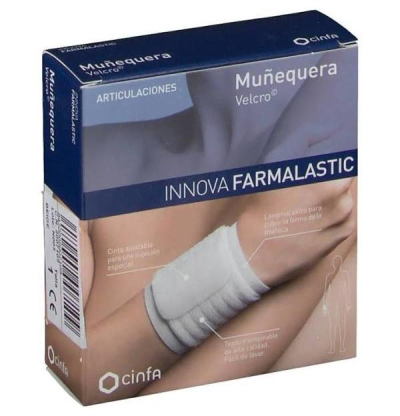 Muñequera - Farmalastic Innova Velcro (1 Unidad Talla Pequeña/mediana Color Beige) - Cinfa S a