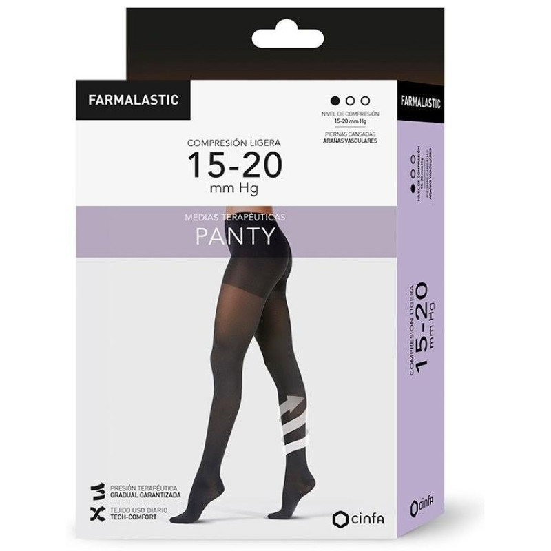 Panty Compresion Ligera Negro Tm 1ud - Farmalastic