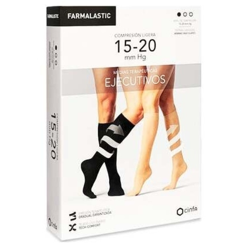 Media Ejecutivo 15 20mm Mujer Negro Txl 1 Par - Farmalastic