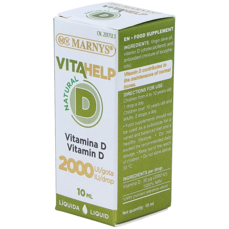 Vitamina D 2000ui Líquida Línea Vitahelp 10ml - Marnys