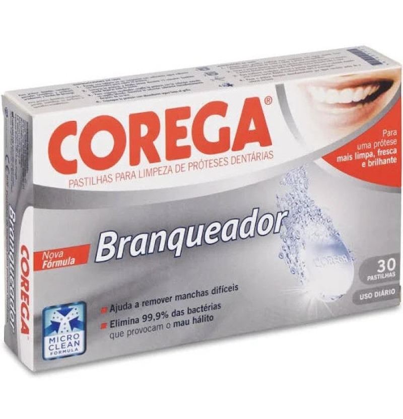 Corega Blanqueador - Limpieza Protesis Dental (30 Tabletas) - Glaxosmithkline