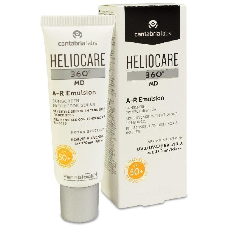Heliocare 360 Md Ar Emulsión Solar Piel Sensible con Tendencia a Rojeces Spf50+, 50 ml - Welnia
