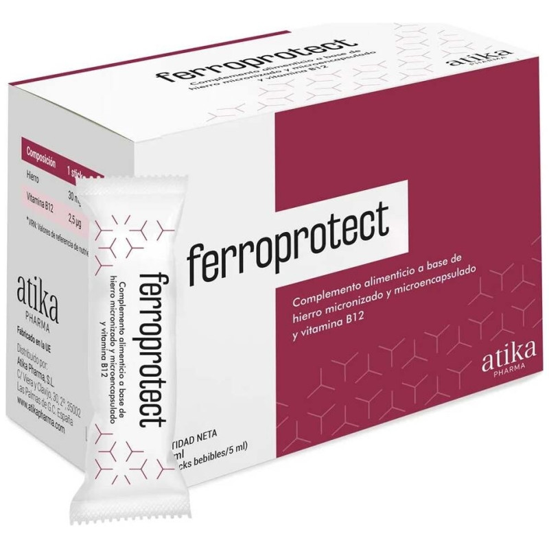 Atika Ferroprotect Suplemento de Hierro y Vitamina B12 30 Sticks - Otras Marcas