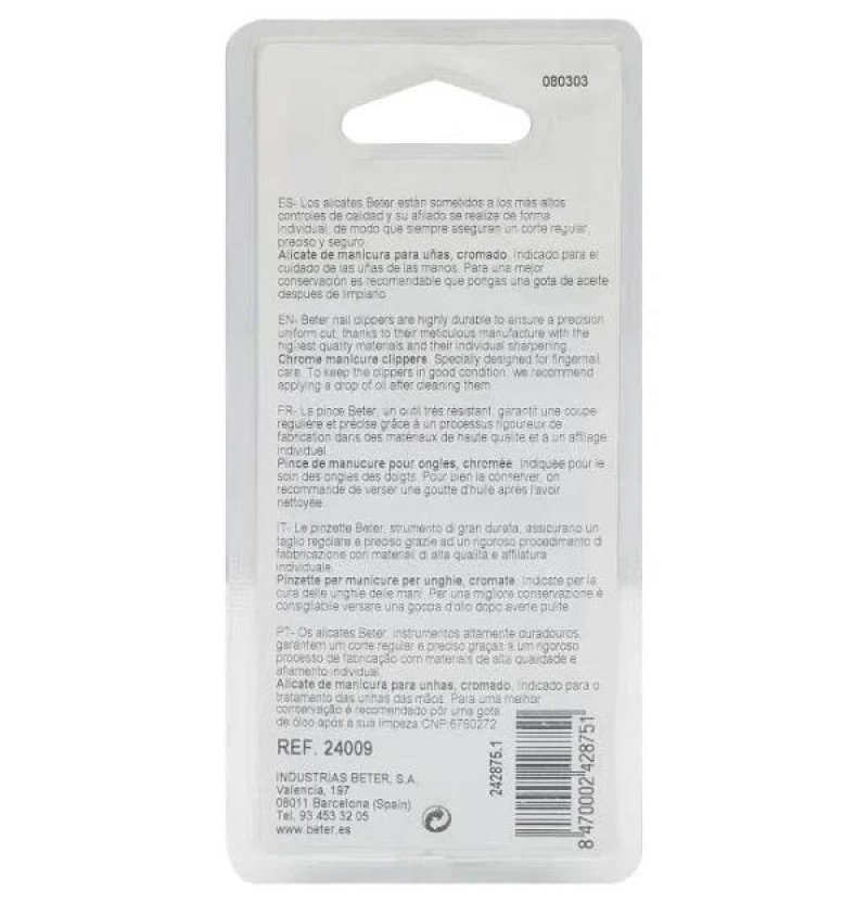Alicate Cortauñas - Beter (profesional Cromado 10.3 Cm) - Industrias Beter Sa