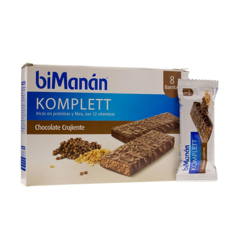 Bimanan Bekomplett Snack (8 Barritas 35 g Sabor Chocolate Crujiente) - Nutricion Sante