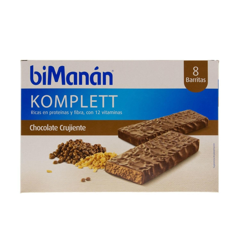 Bimanan Bekomplett Snack (8 Barritas 35 g Sabor Chocolate Crujiente) - Nutricion Sante