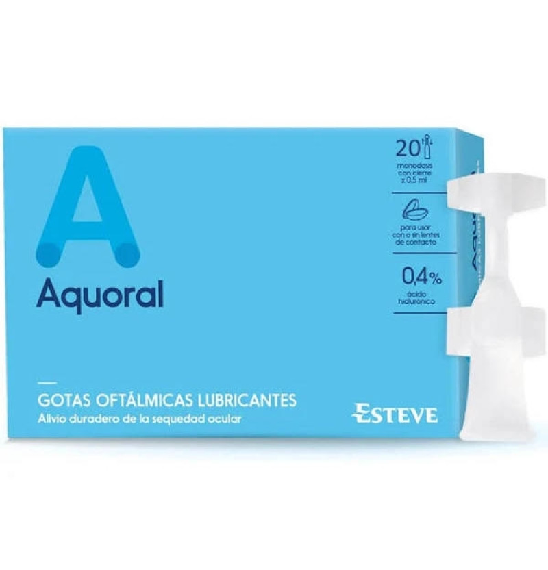 Aquoral - Gotas Oftalmicas Lubricantes Esteriles (20 Monodosis 0,5 ml) - Esteve Laboratorios S.a