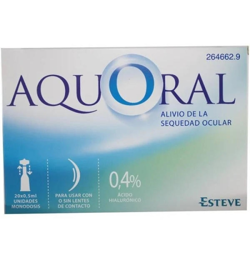 Aquoral - Gotas Oftalmicas Lubricantes Esteriles (20 Monodosis 0,5 ml) - Esteve Laboratorios S.a