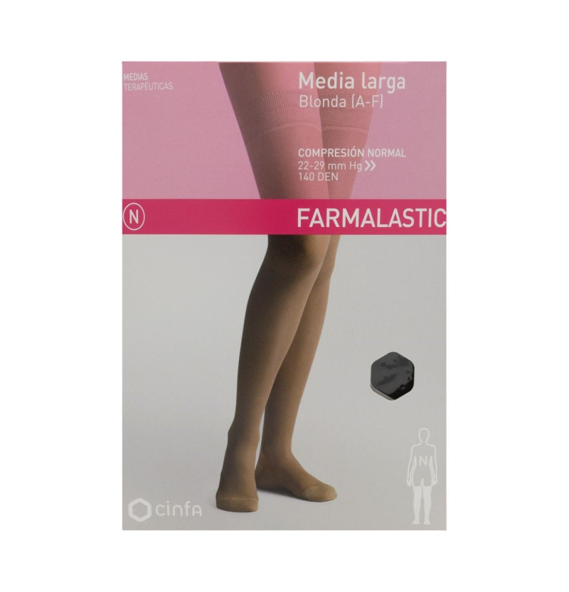 Media Larga (a - F) Compresion Normal - Farmalastic Blonda (talla Grande Color Negro) - Cinfa S a