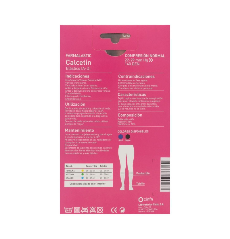 Calcetin - Farmalastic (talla Pequeña Color Negro) - Cinfa S a
