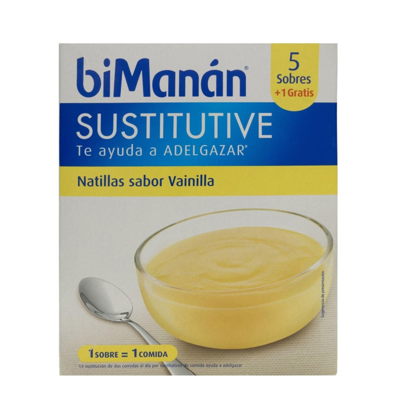Bimanan Beslim Sustitutivo Natilla (6 Sobres 55 g Sabor Vainilla) - Nutricion Sante
