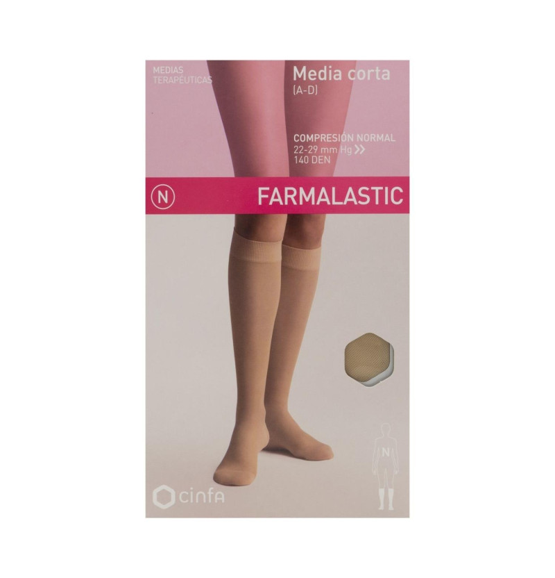 Media Corta (a - D) Compresion Normal - Farmalastic (talla Extragrande Color Beige) - Cinfa S a