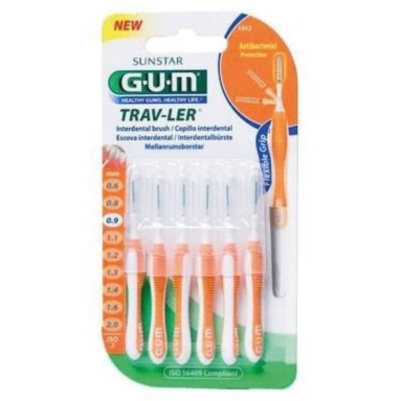 Interdental de Viaje Antibacterial Ultrafino de 0_9mm 6uds - Cepillo
