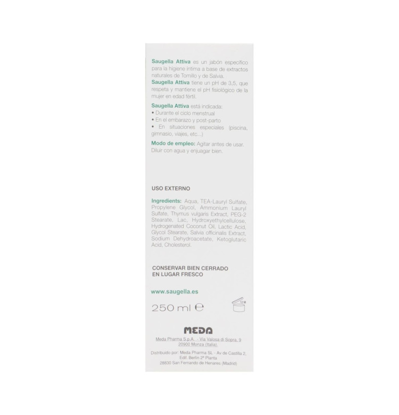 Saugella Attiva (1 Envase 250 ml) - Rottapharm