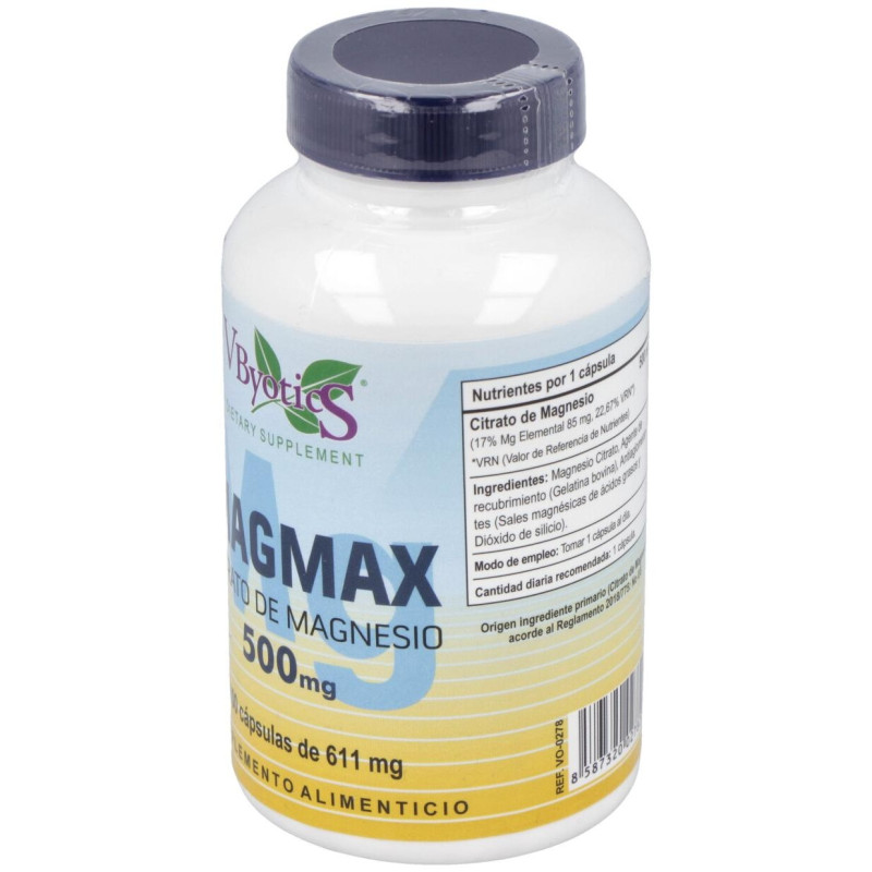 Magmax Magnesio Citrato 500mg 100caps - Vbyotics