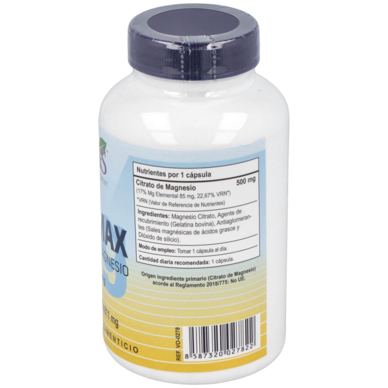 Magmax Magnesio Citrato 500mg 100caps - Vbyotics