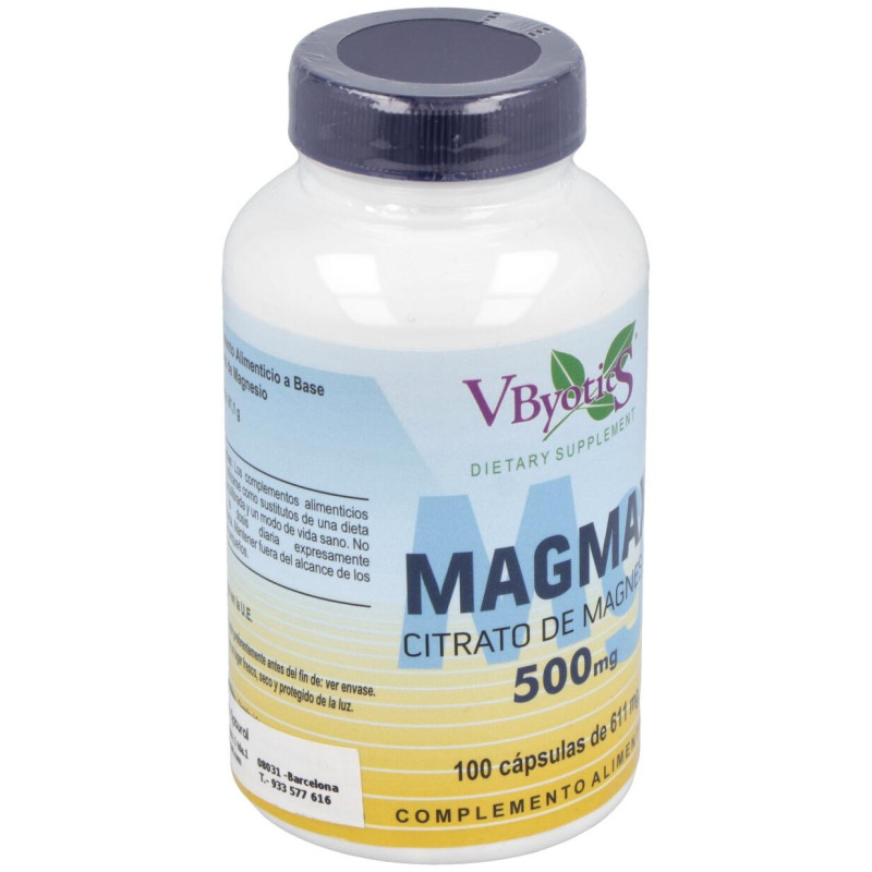 Magmax Magnesio Citrato 500mg 100caps - Vbyotics