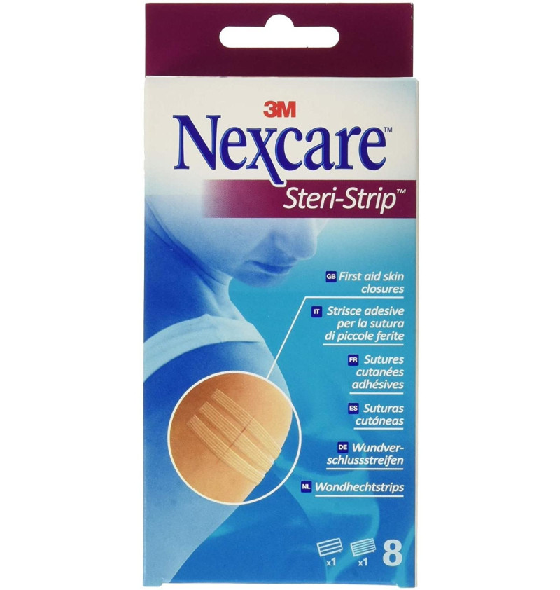 Nexcare Steri Strip, Sutura Cutanea Esteril, 3 Ud 6 X 75 mm y 5 Ud 3 X 75 Mm. - 3m - Sin Marca