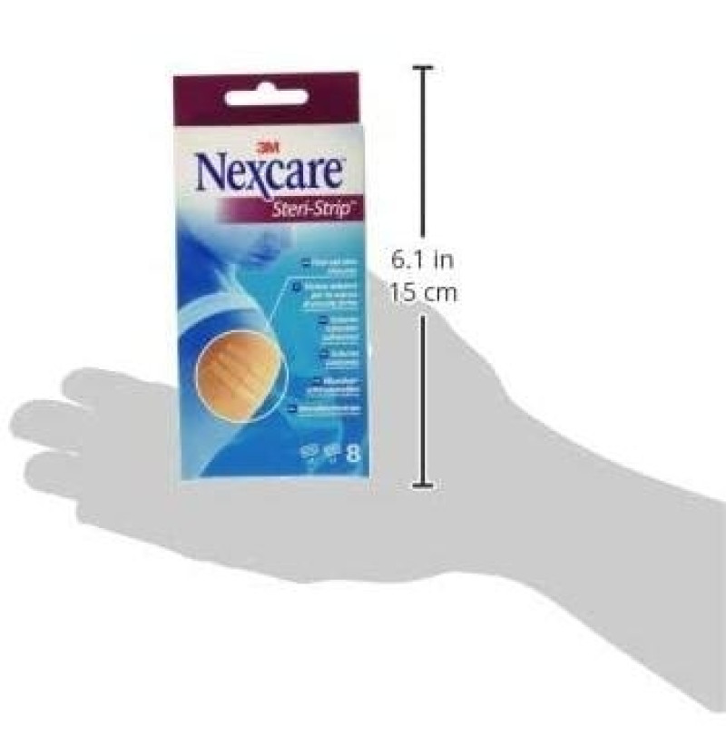 Nexcare Steri Strip, Sutura Cutanea Esteril, 3 Ud 6 X 75 mm y 5 Ud 3 X 75 Mm. - 3m - Sin Marca