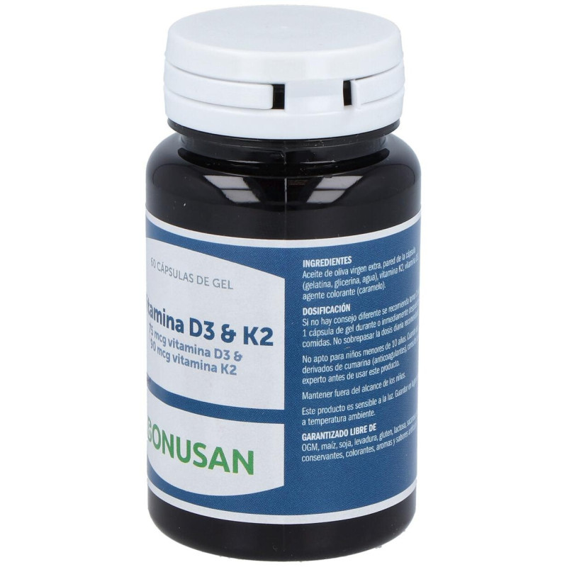 Vitamina D3 y K2 60perlas - Bonusan
