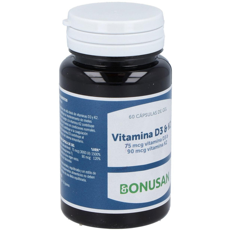 Vitamina D3 y K2 60perlas - Bonusan