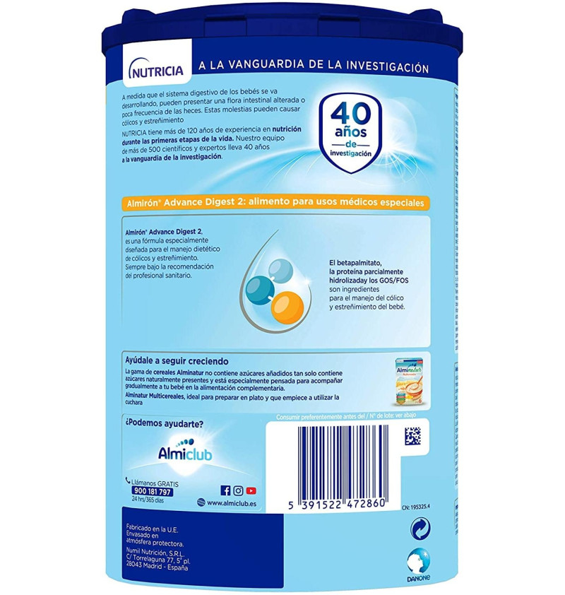 Almiron Advance + Digest 2 (1 Envase 800 g) - Danonenutricia