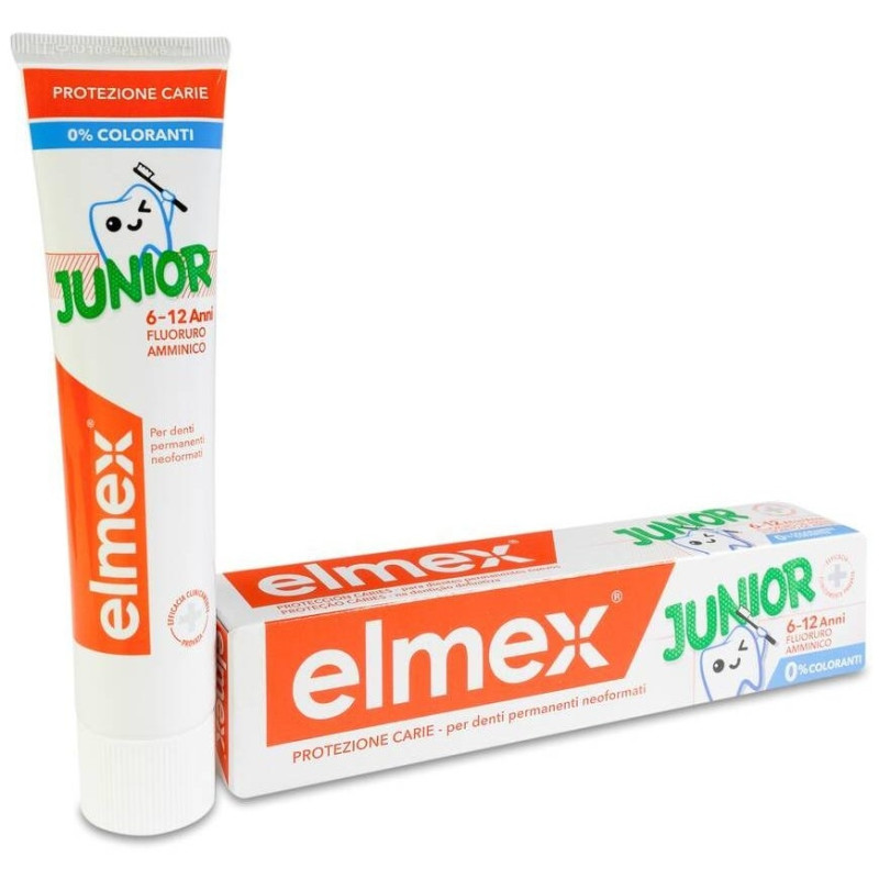 Elmex Junior Pasta de Dientes Infantil 6 - 12 Años 75ml - Welnia