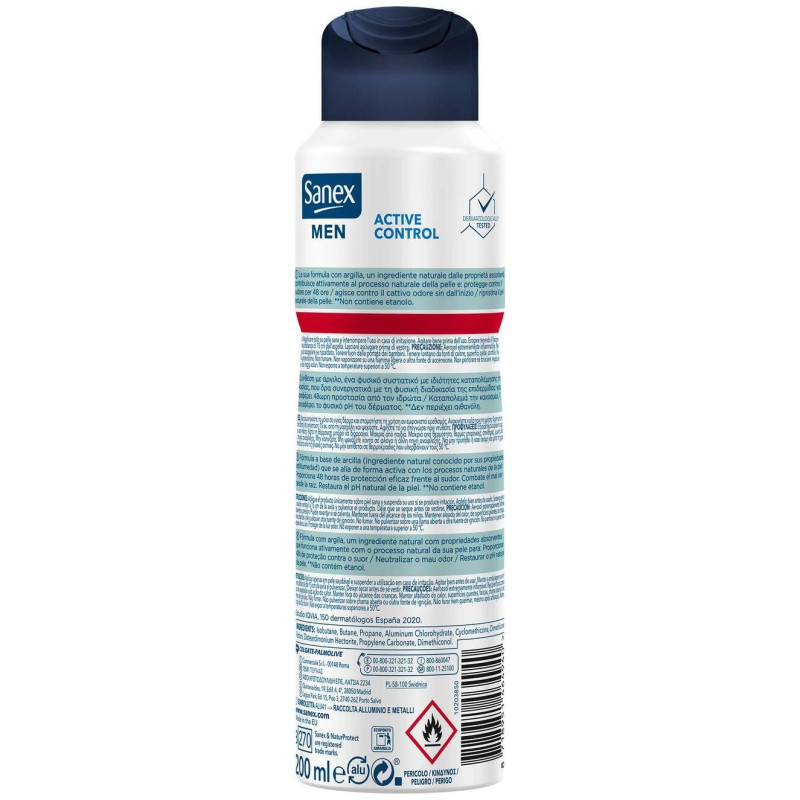 Men Active Control Desodorante Vaporizador 200 ml - Sanex