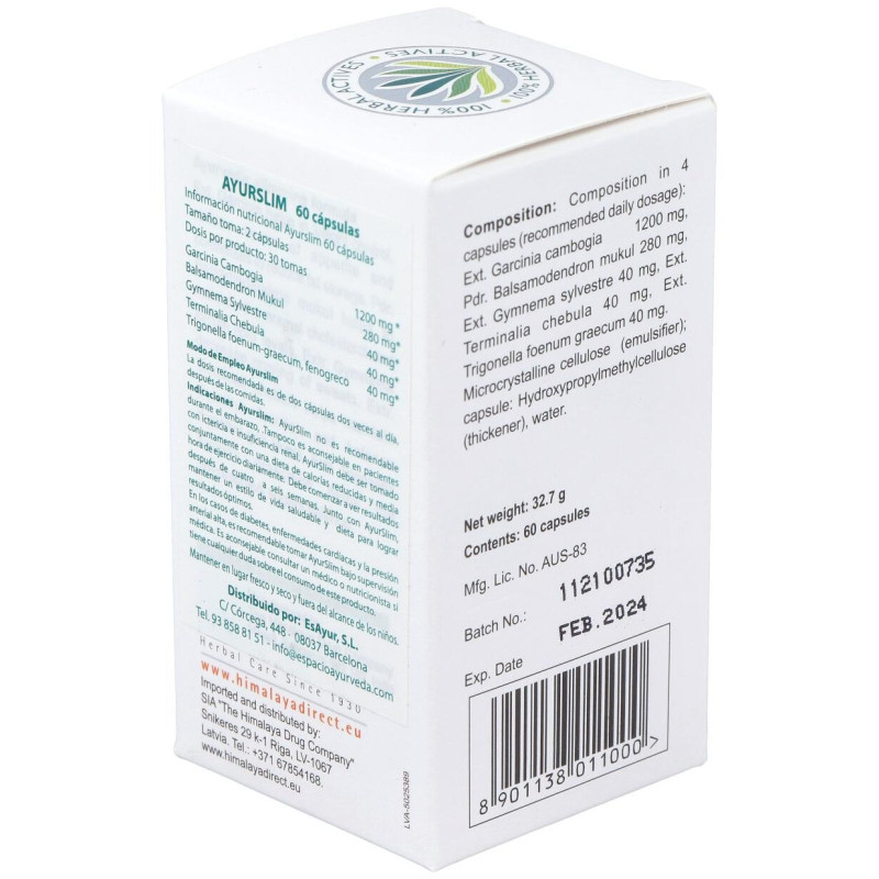 Healthcare Ayurslim Adelgazar 60cáps - Himalaya