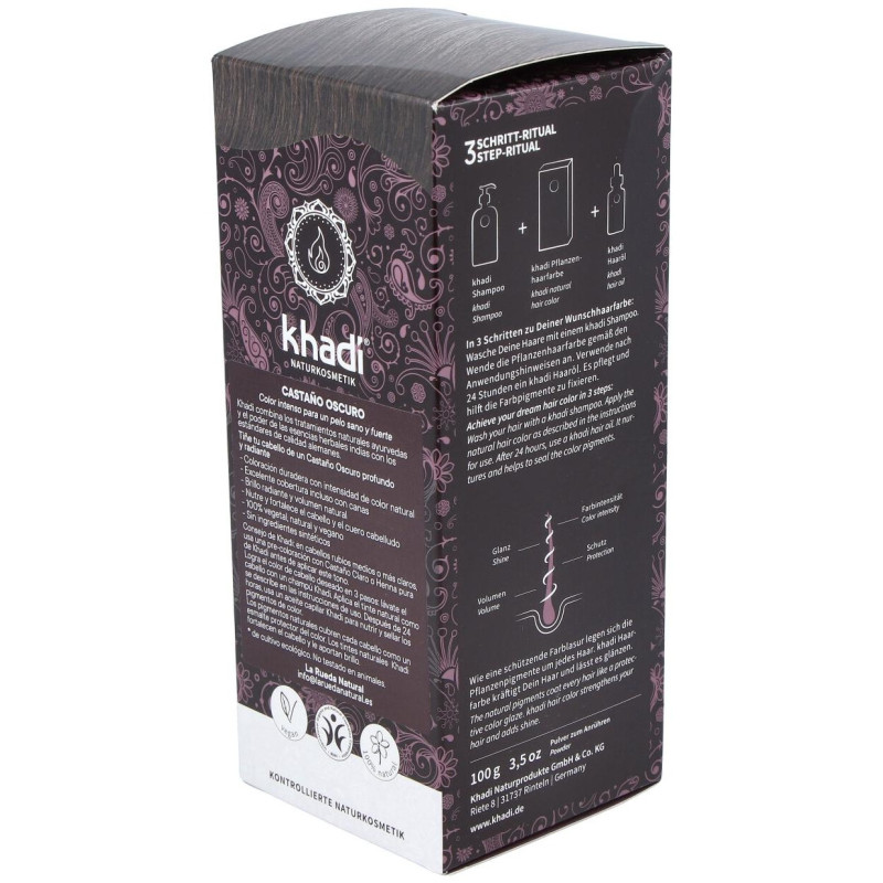 Tinte Herbal Color Castaño Oscuro 100gr. 2 - Khadi