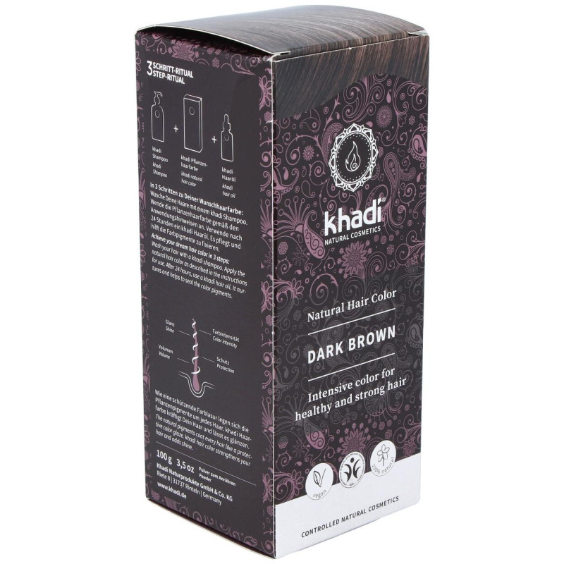 Tinte Herbal Color Castaño Oscuro 100gr. 2 - Khadi